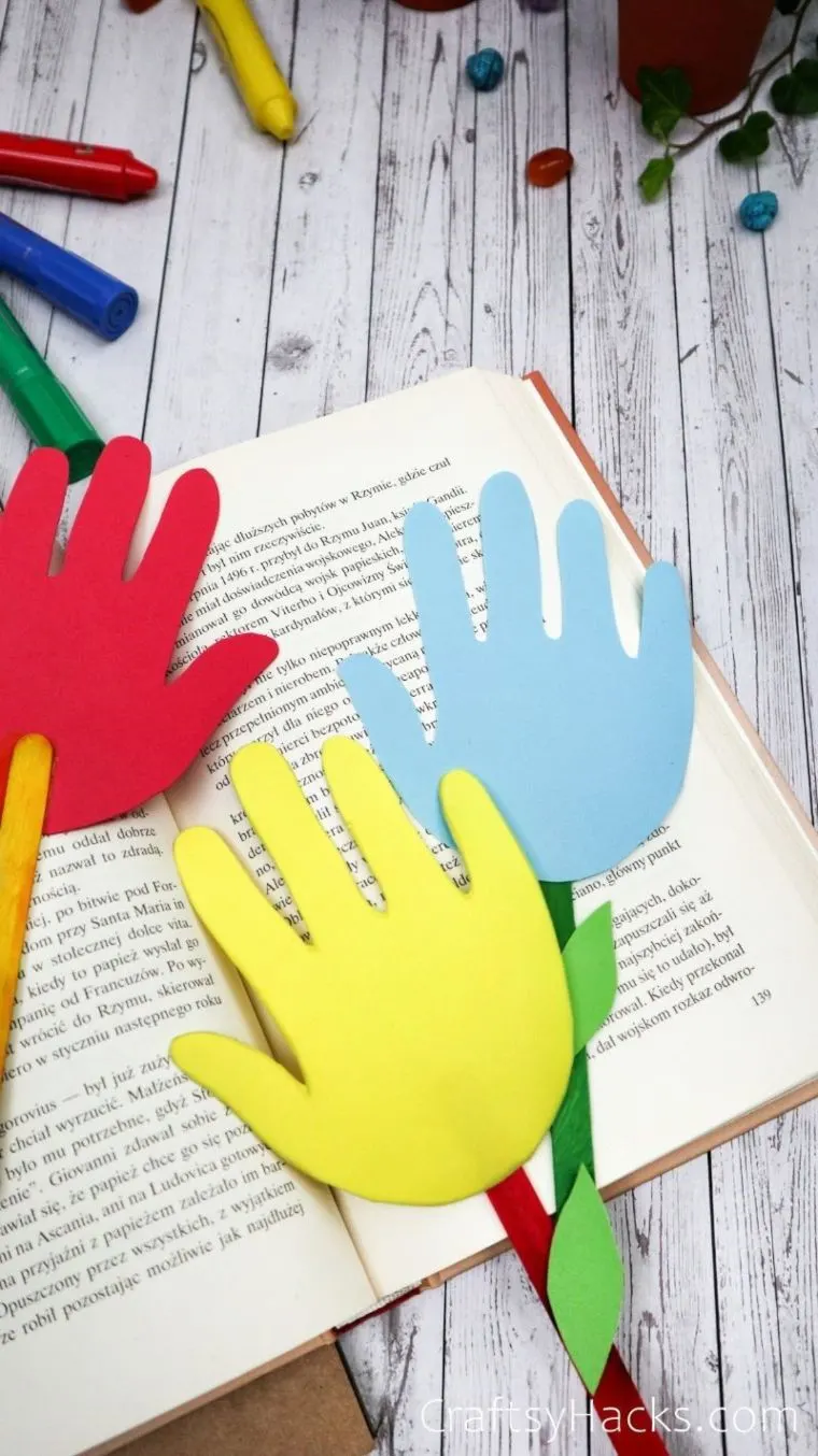 Paper Handprint Bookmarks