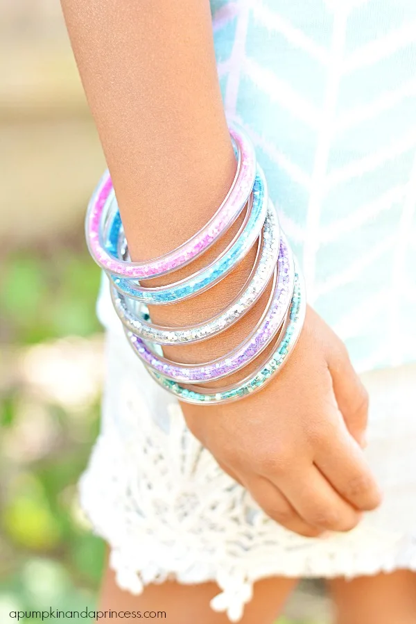 Glitter Vinyl Tube Bracelets