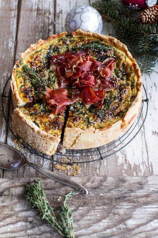 Deep Dish Spinach and Prosciutto Quiche