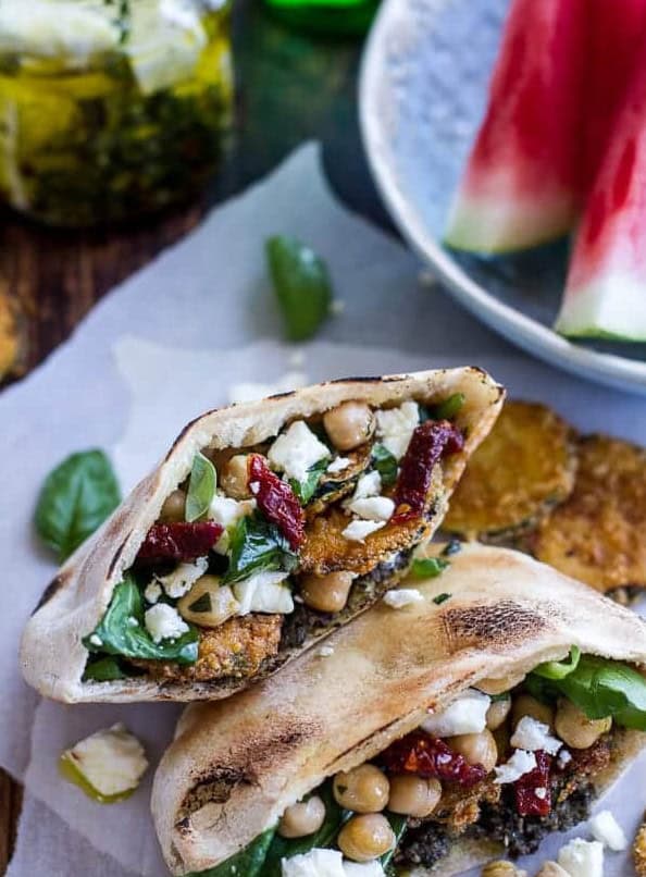 Greek Olive Pesto and Fried Zucchini