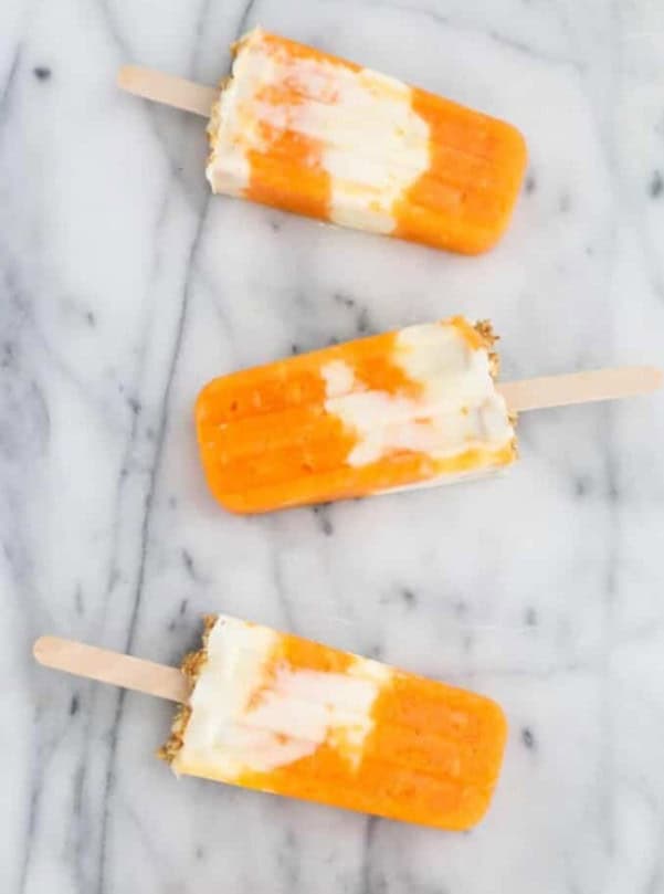 Healthy Mandarin Orange Cream Popsicles