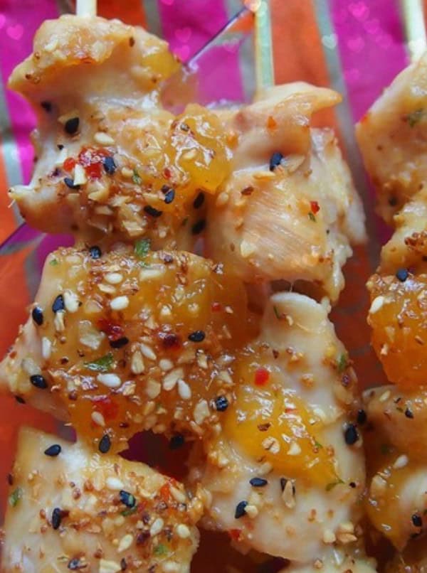 Pineapple Mango Tropical Chicken Skewers