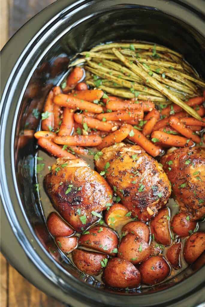 Slow Cooker Honey Garlic Chicken and Veggies 1