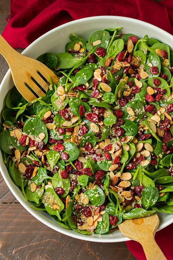 cranberry almond spinach salad2