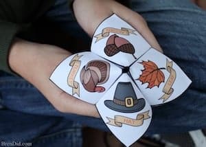 Thanksgiving Cootie Catcher printable