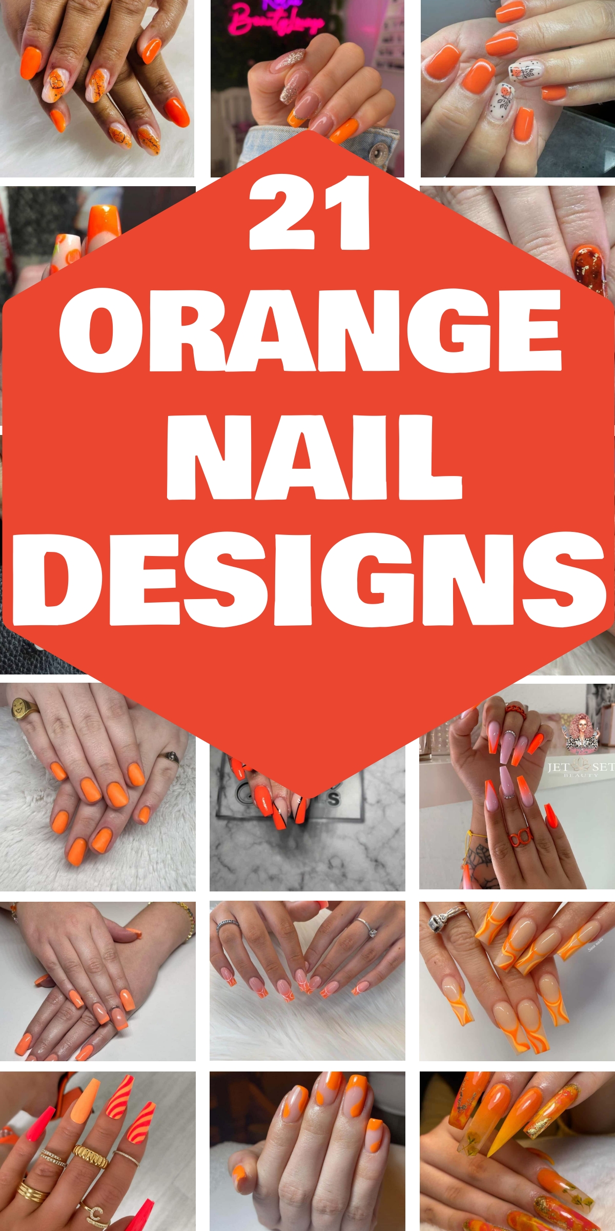 21 Cute Trending Orange Nail Designs