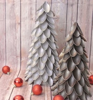 Plastic Spoon Christmas Tree Craft for Adults 