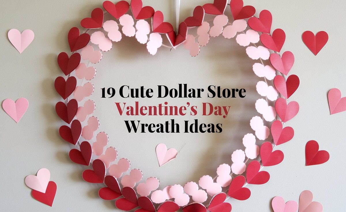 19 Cute Dollar Store Valentine’s Day Wreath Ideas