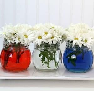 1 red white and blue table decor