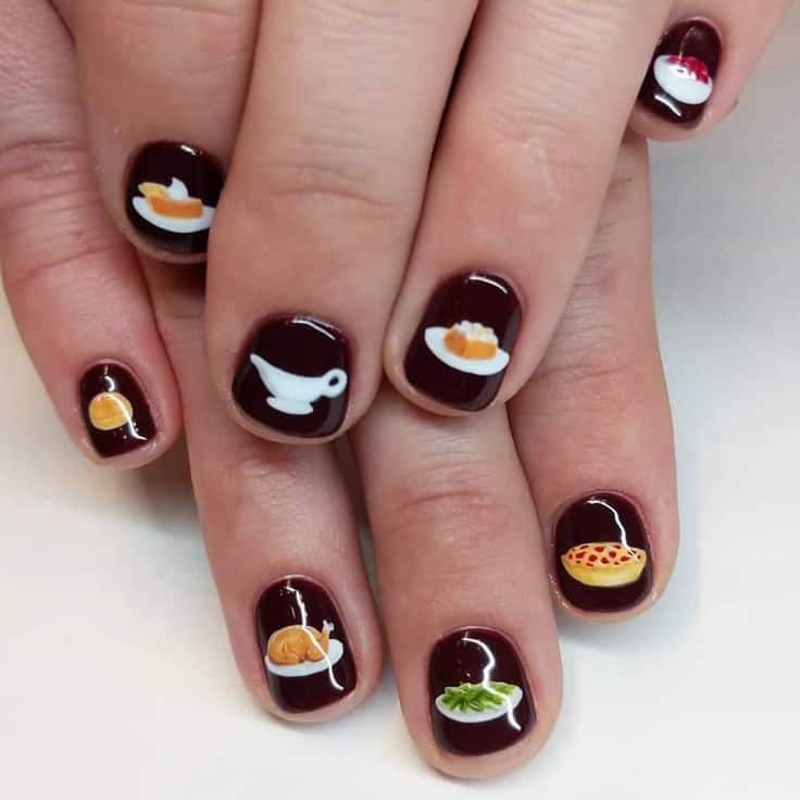 30 Creative Thanksgiving Nail Design Ideas | Thanksgiving nails, Thanksgiving  nail designs, Thanksgiving nail art - Turkey Day Themed Nail Art