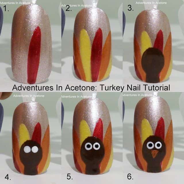 DIY Thanksgiving Nail Art | Turkey nails, Thanksgiving nail art, Thanksgiving  nail designs - Turkey Day Themed Nail Art